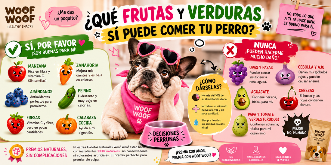 Frutas y verduras que tu perro SÍ puede comer (y cuáles debes evitar)